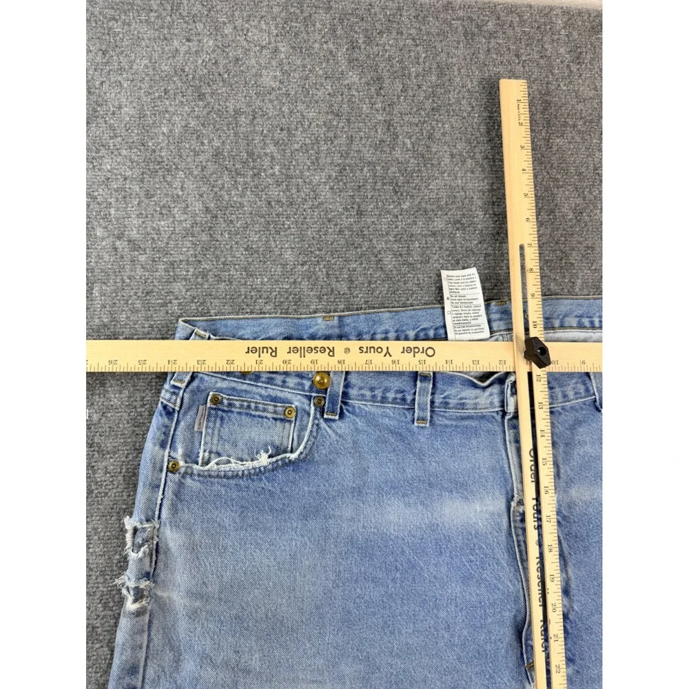Carhartt B17-DST Mens Relaxed Fit Jeans Light‎ Wash Blue Denim 50x32 Distressed